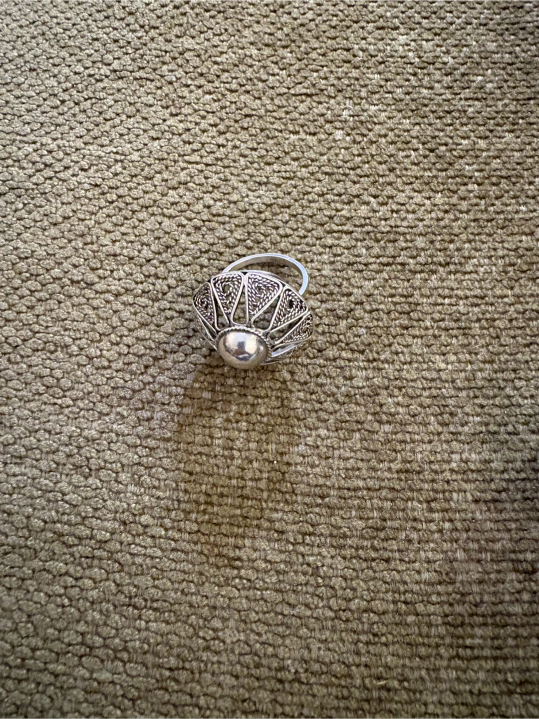 Vintage Russian 1976 Filigree Sterling Silver Ring