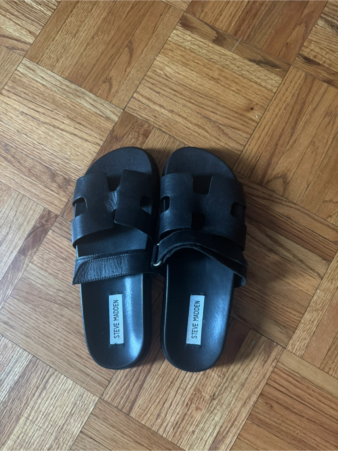 Steve Madden Black Slides - Size 8