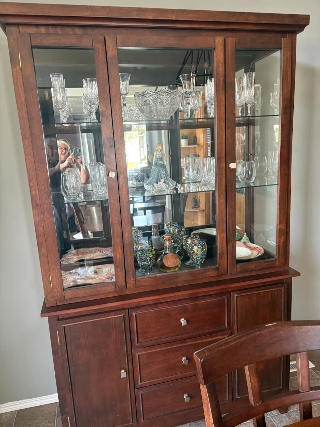 Wooden Dining Set with Hutch and Chairs - photo 2