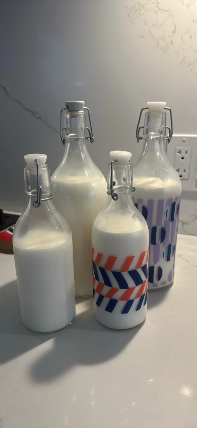 Set of 4 Glass Swing Top Bottles