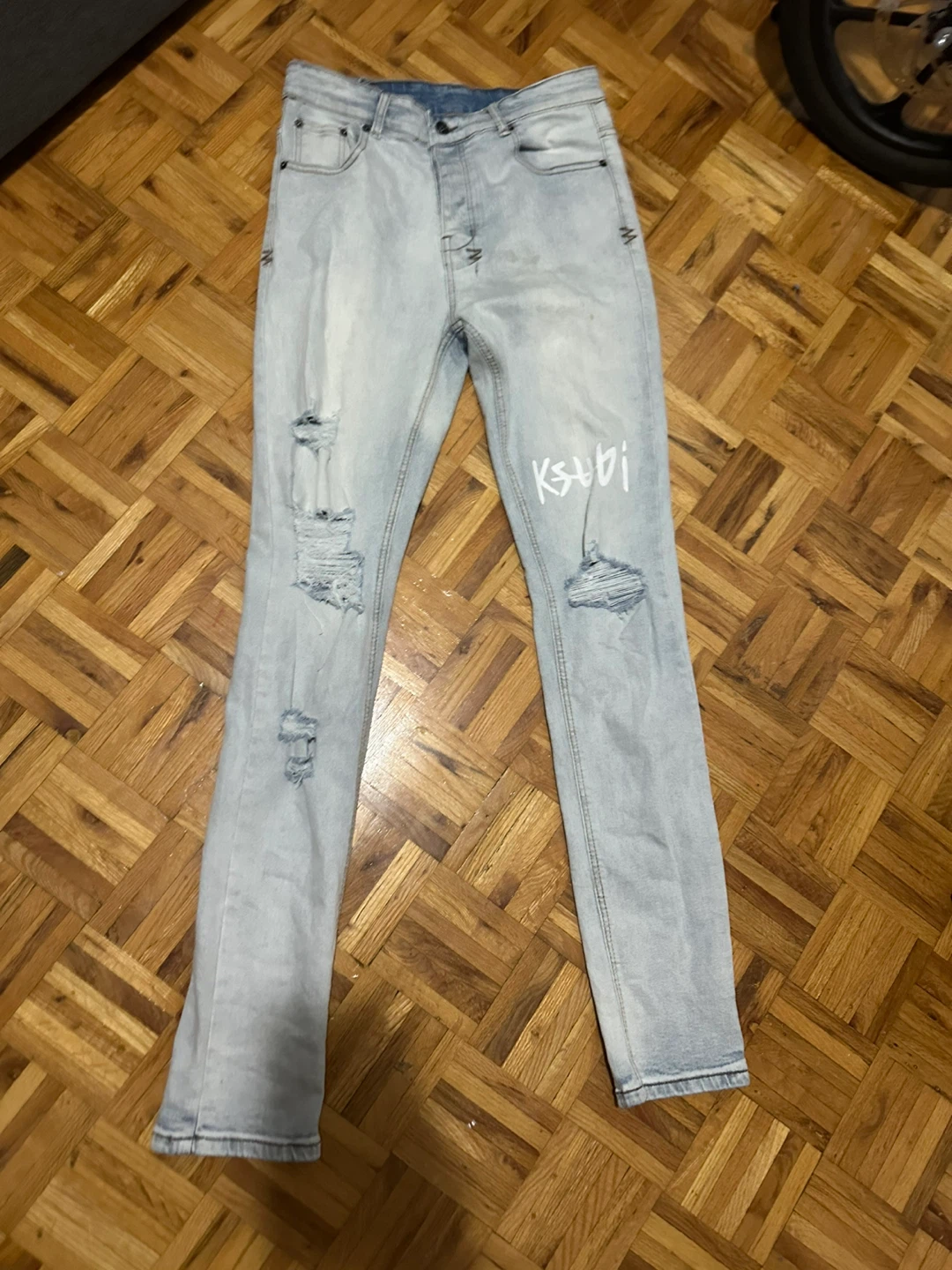 KSUBI Skinny Fit Distressed Jeans - photo 2