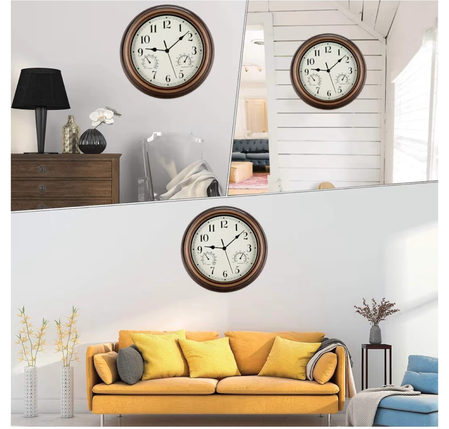 Wall Clock with Thermometer and Hygrometer - photo 2