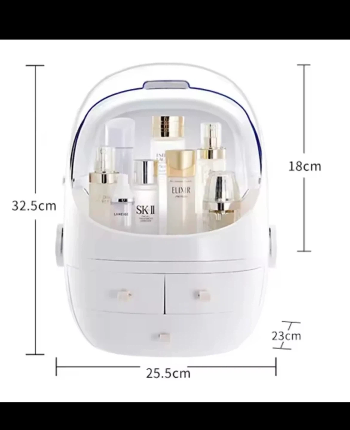 White Cosmetic Organizer Storage Box with Drawers - photo 3