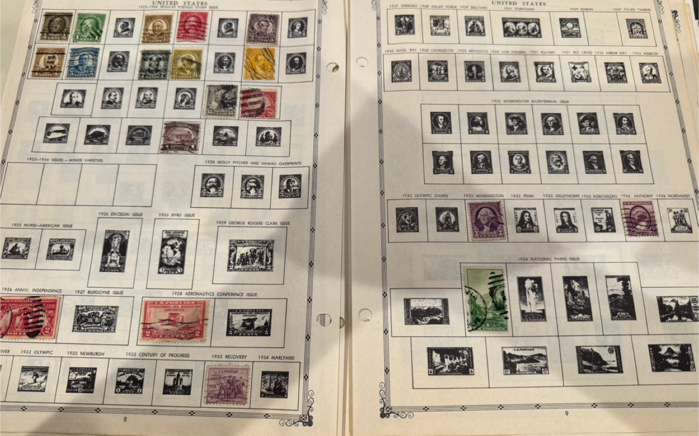 Old US Postage Stamps On Pages - photo 3