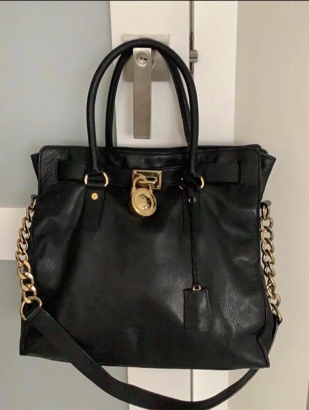 Michael Kors Black Leather Satchel Bag