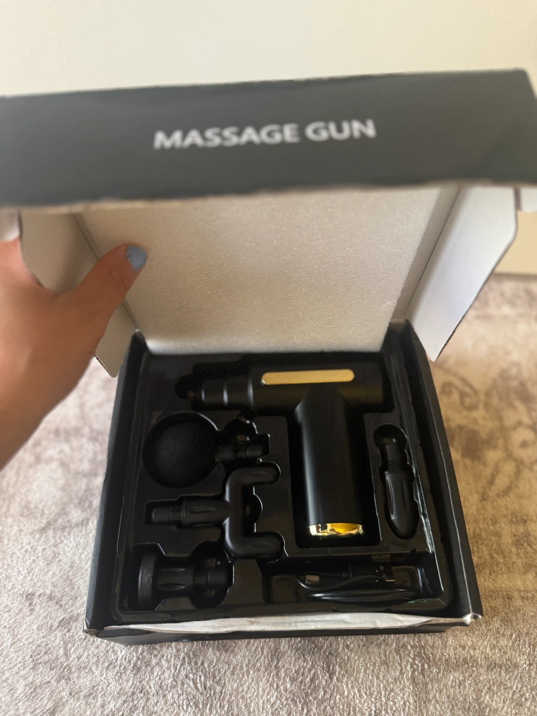 Black Massage Gun with 4 Heads