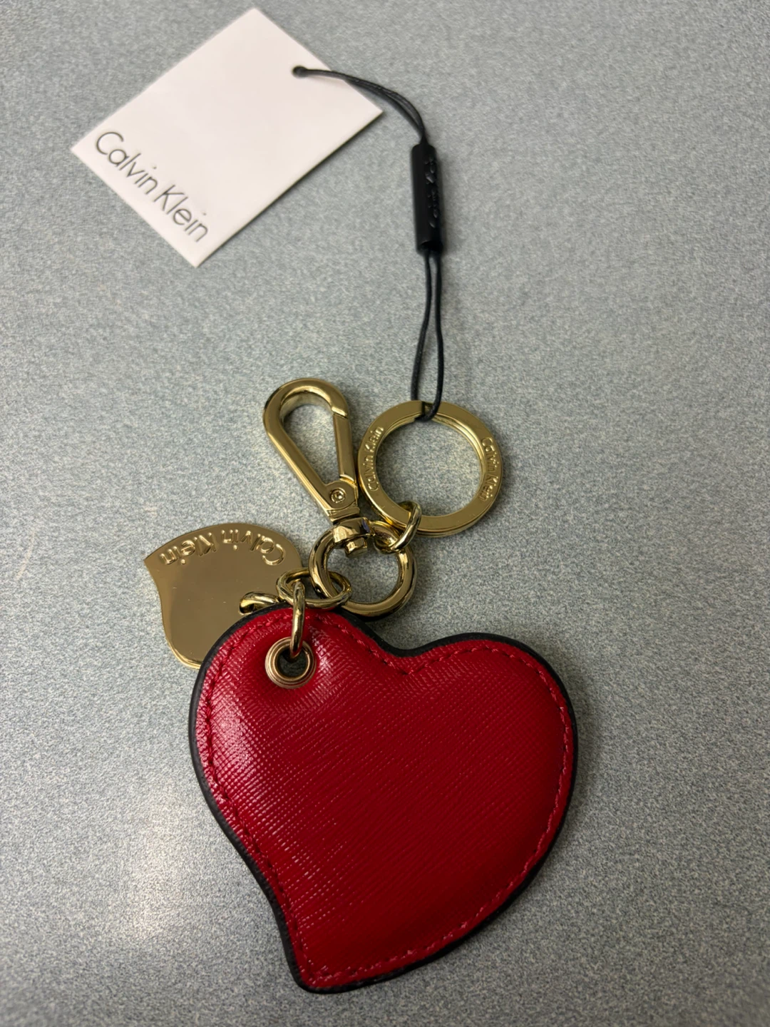 Calvin Klein  Leather Heart Keychain