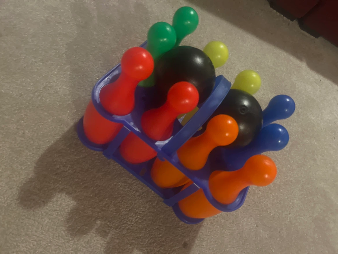 Plastic Bowling Pin and Ball Set