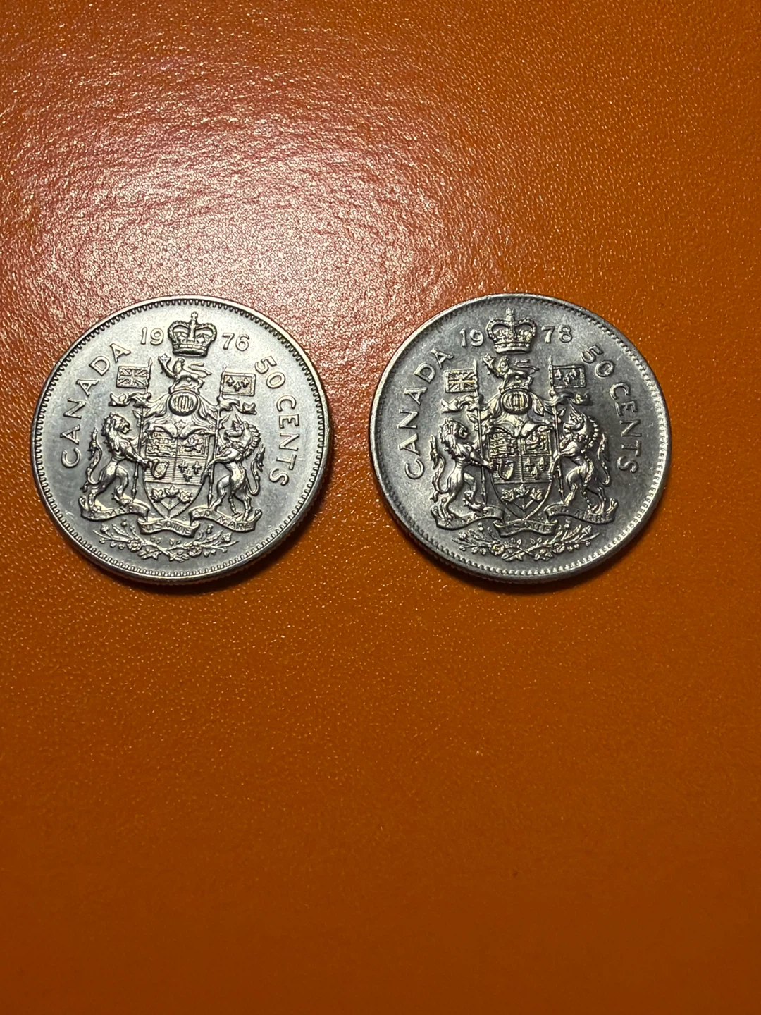 Two Canadian 50 Cent Coins 1976 & 1978