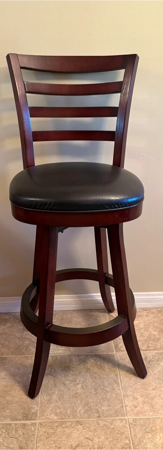 Wooden Swivel Bar Stools with Padded Seat