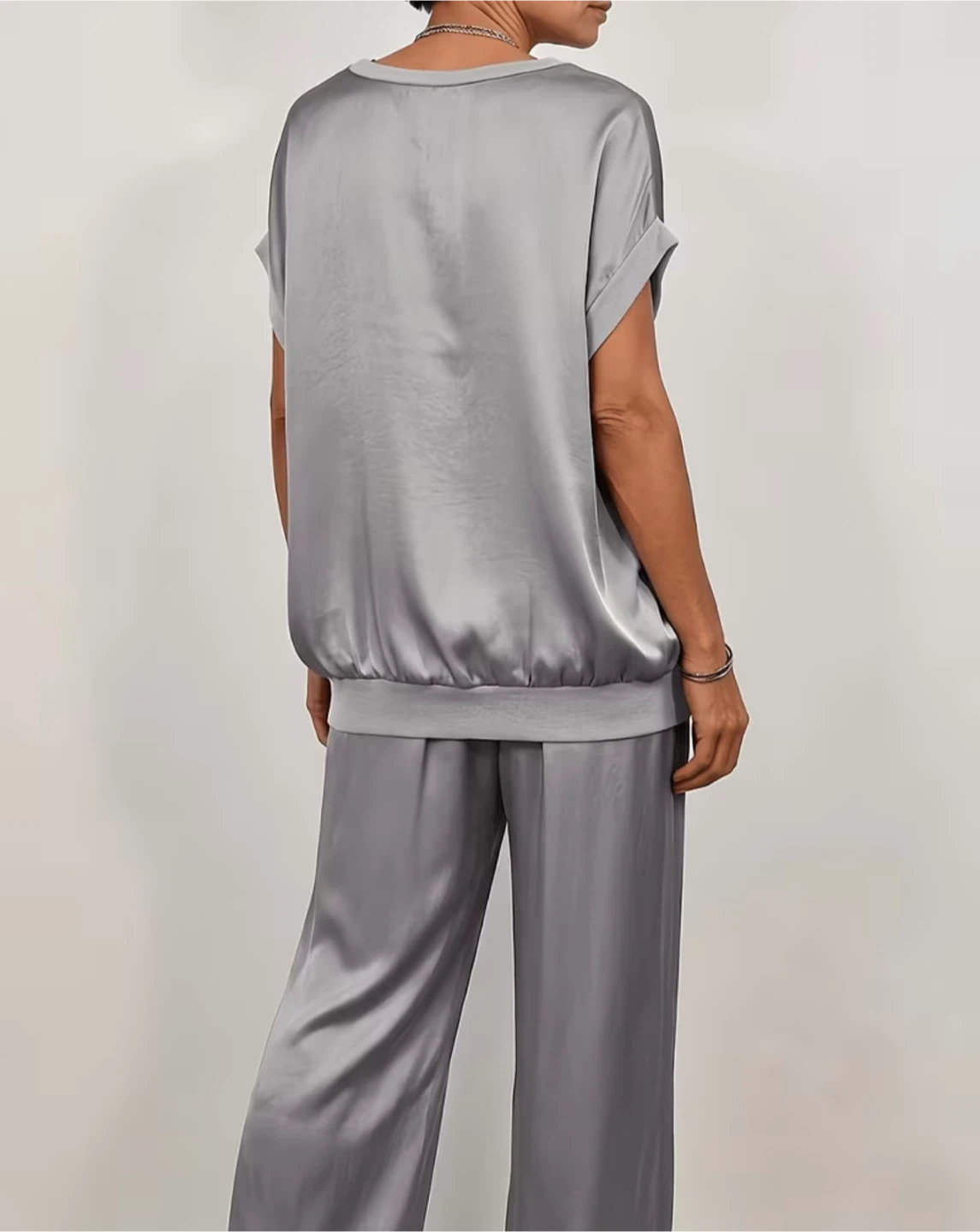 Silk Pajama Set - Grey - photo 2