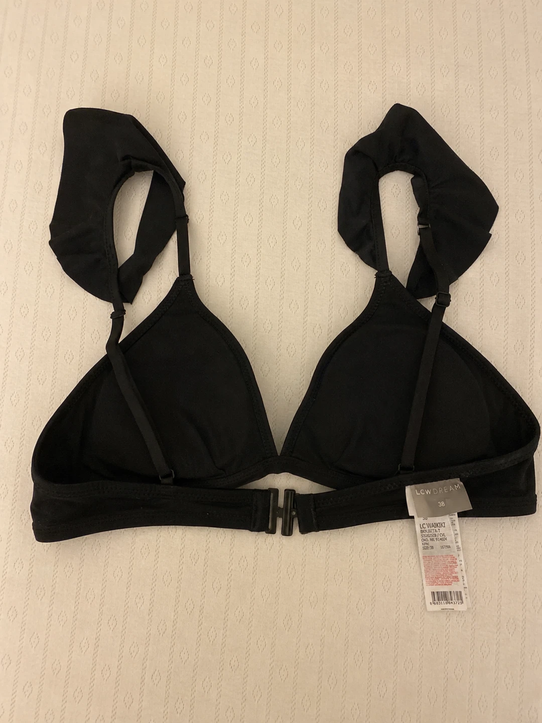 Black Ruffle Bikini Top
