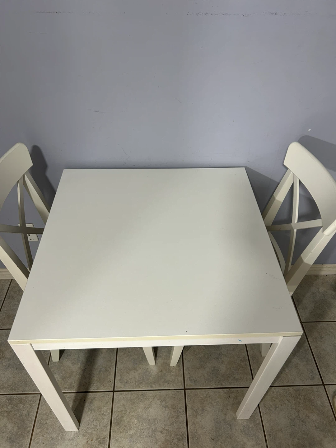 White Dining Table and 2 Chairs Set - photo 2