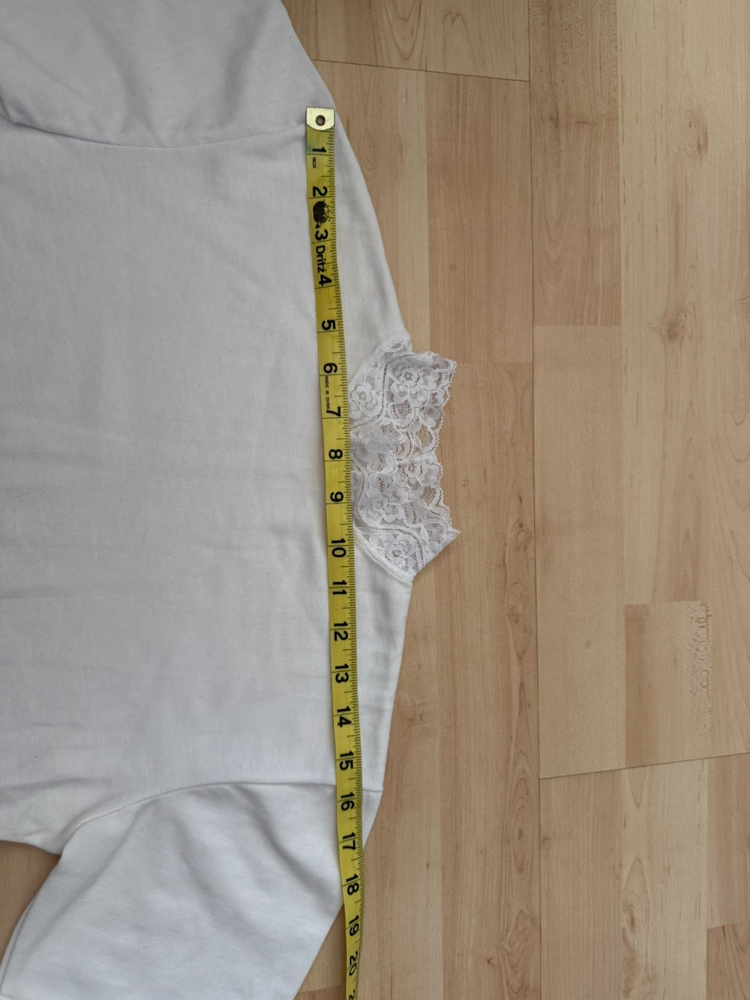 White Lace-Trim Mock Neck Top - photo 2