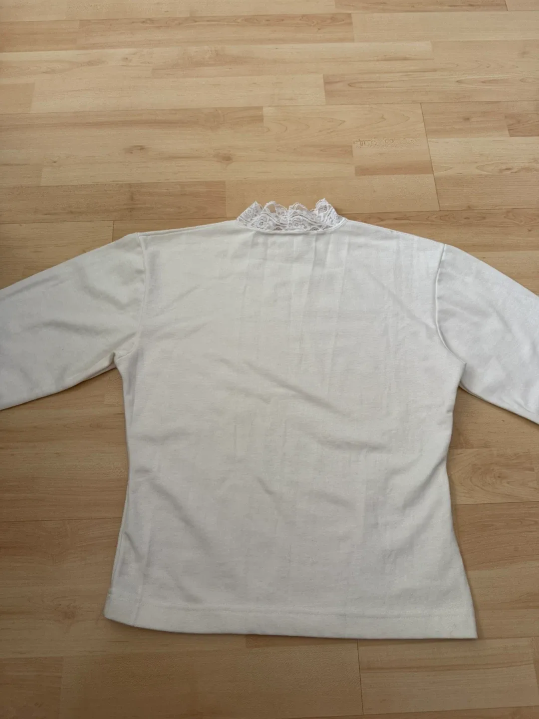 White Lace-Trim Mock Neck Top - photo 5