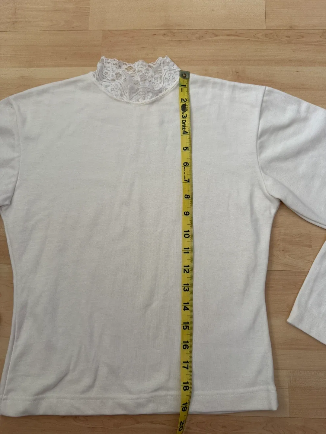 White Lace-Trim Mock Neck Top - photo 3