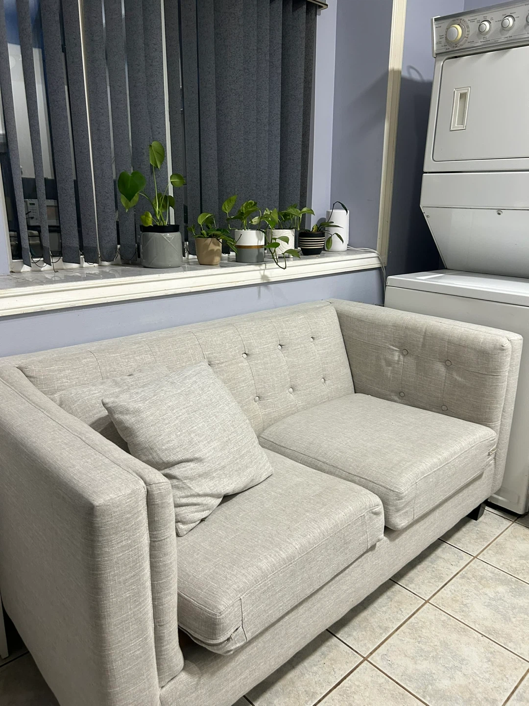 Light Grey Tufted Sofa