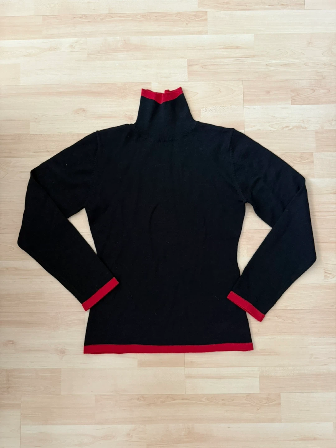 Black turtle neck with Red Trim - Women