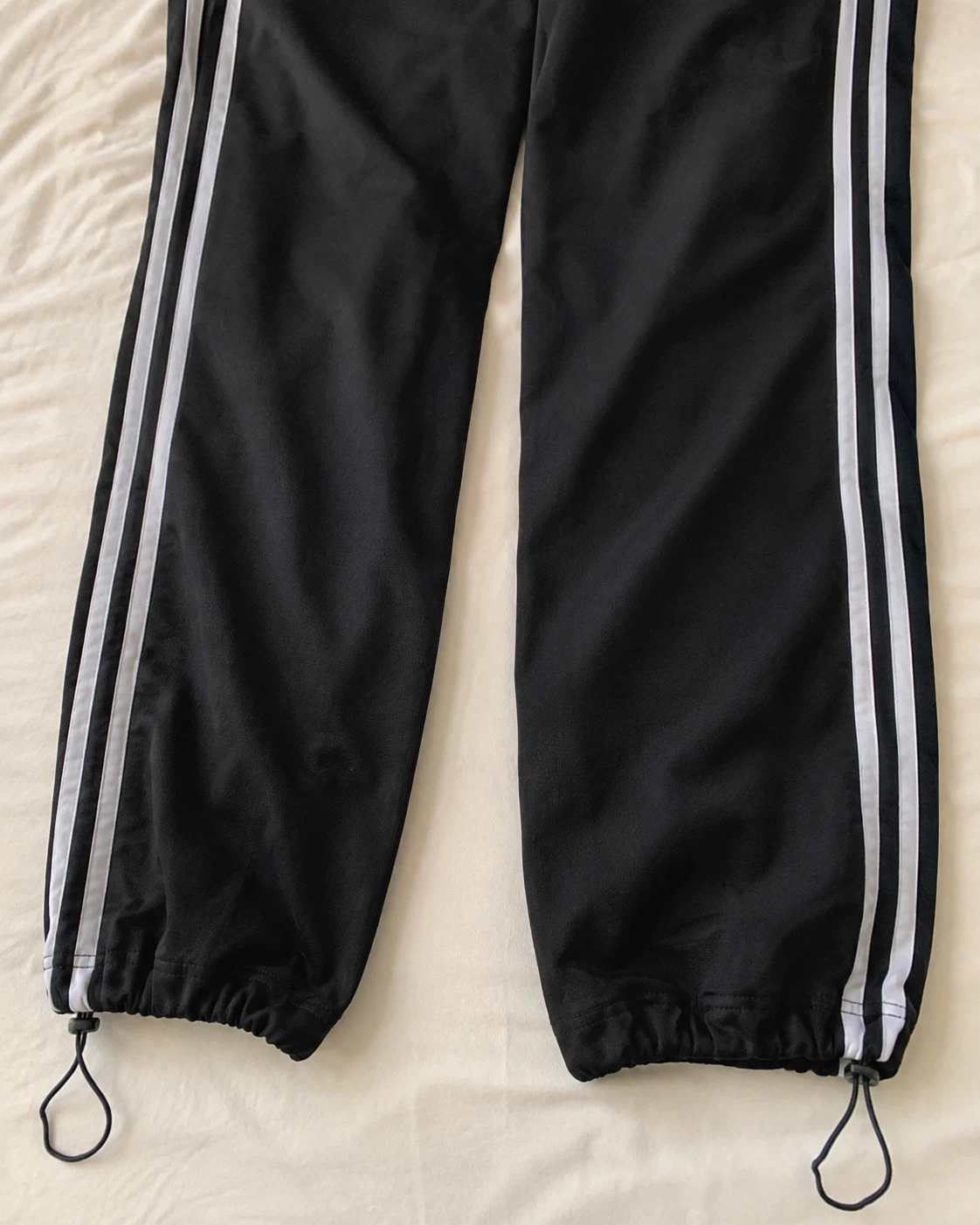 Adidas Black Track Pants with White Stripes - photo 4