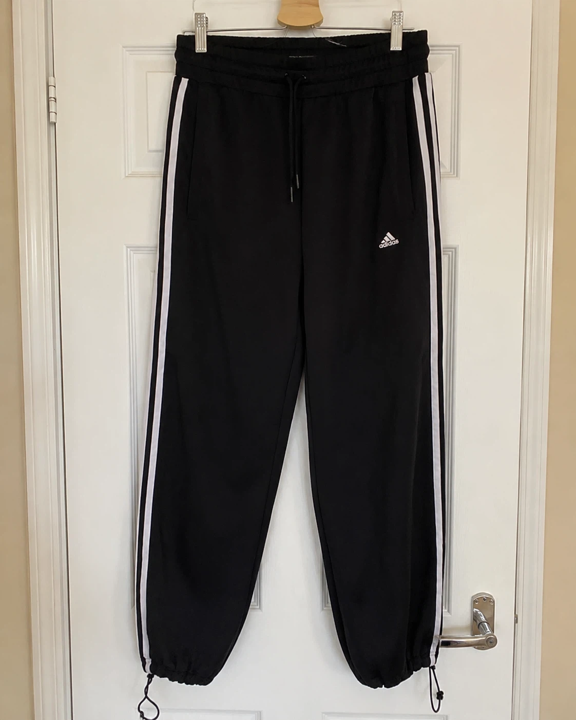 Adidas Black Track Pants with White Stripes - photo 5