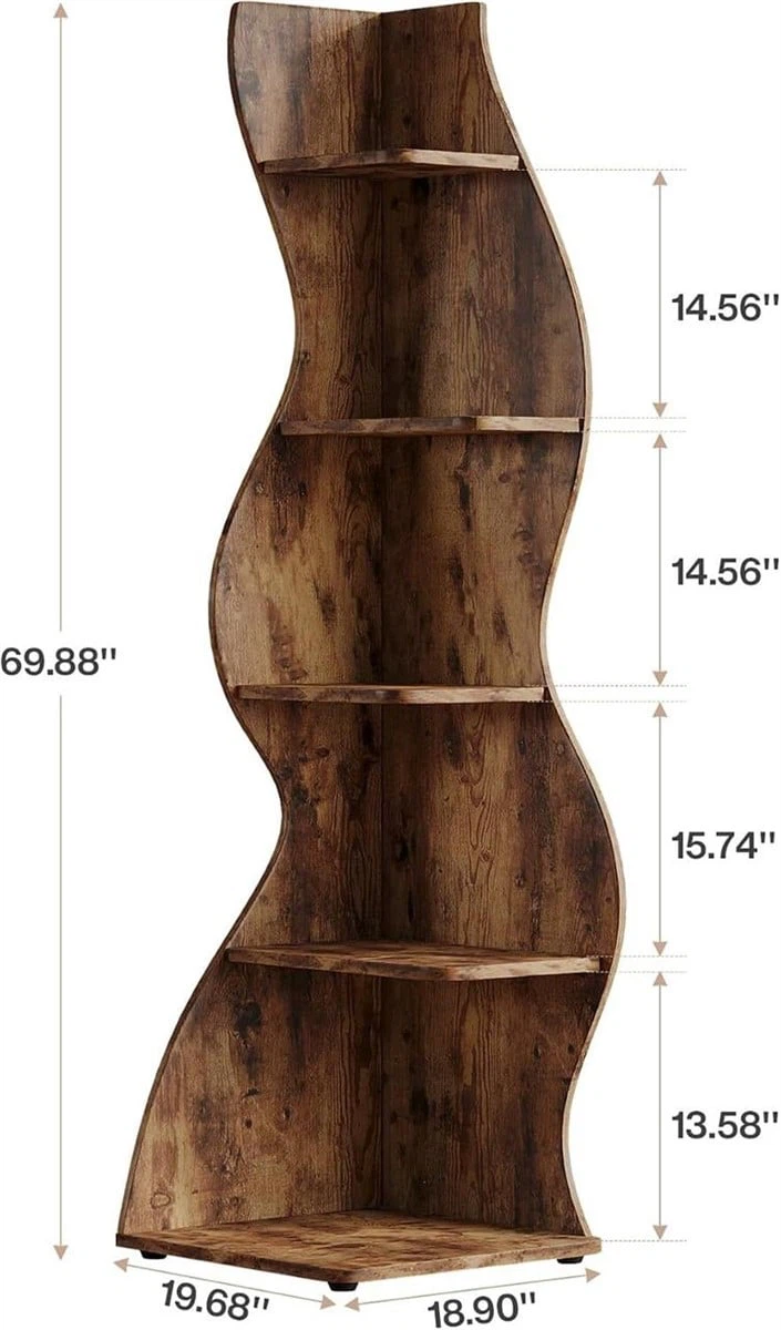 Curved Corner Bookshelf - Wood Finish - photo 2