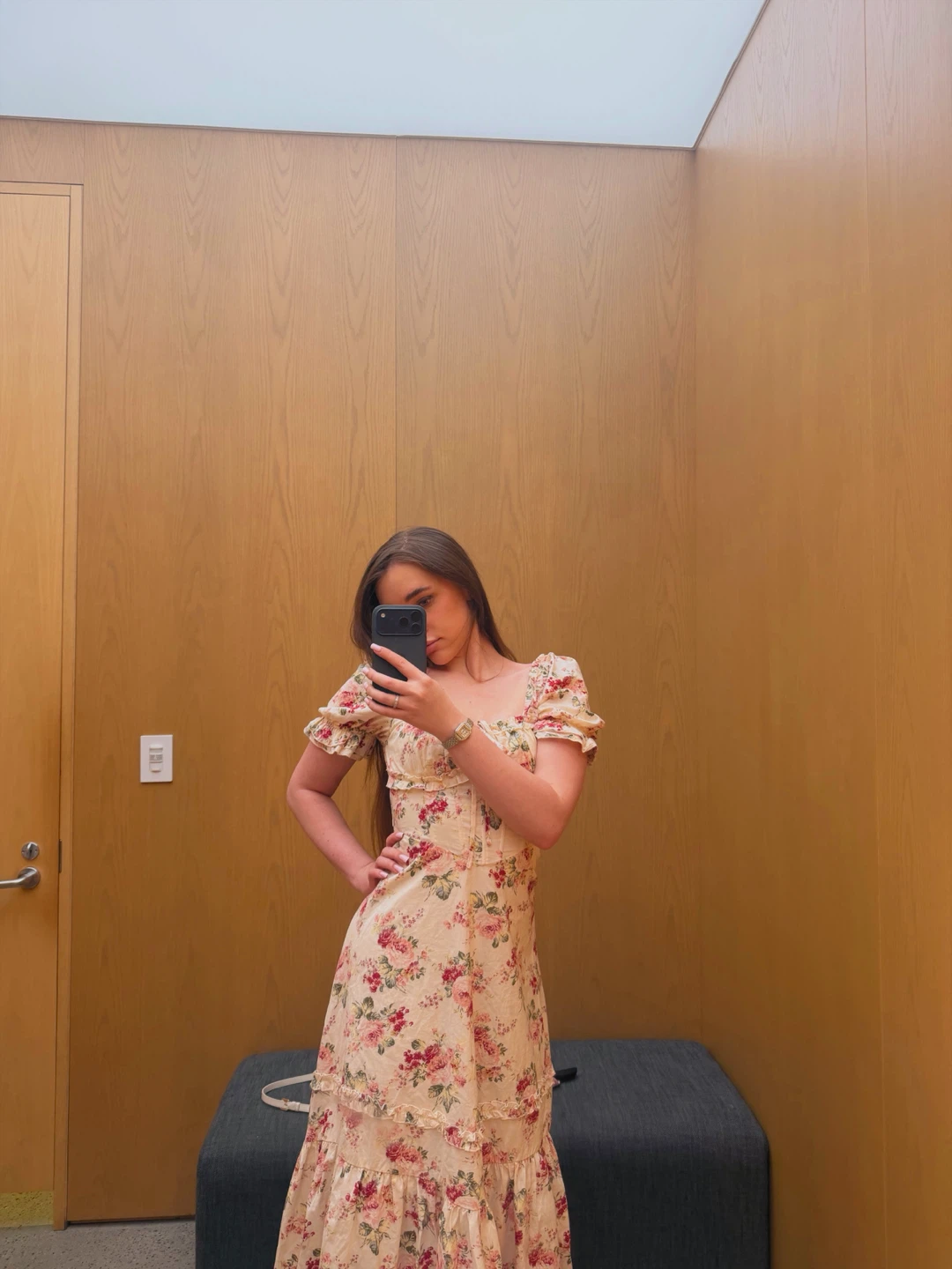 Floral Puff Sleeve Midi Dress - photo 2