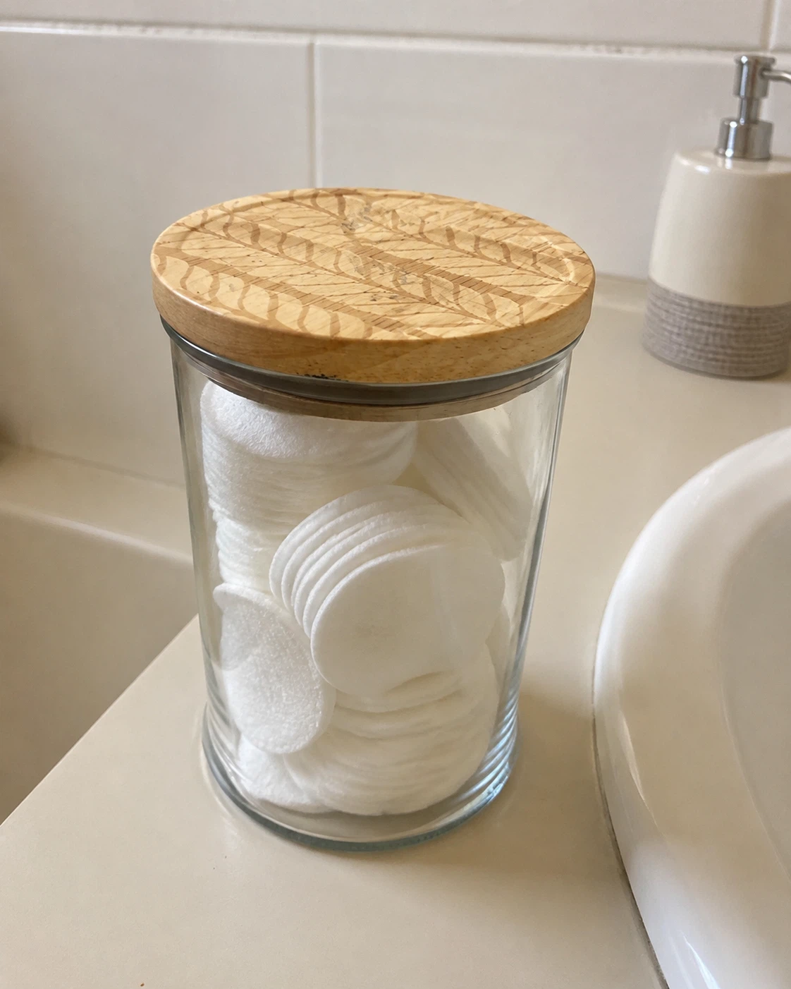 Glass Storage Jar with Wood Lid