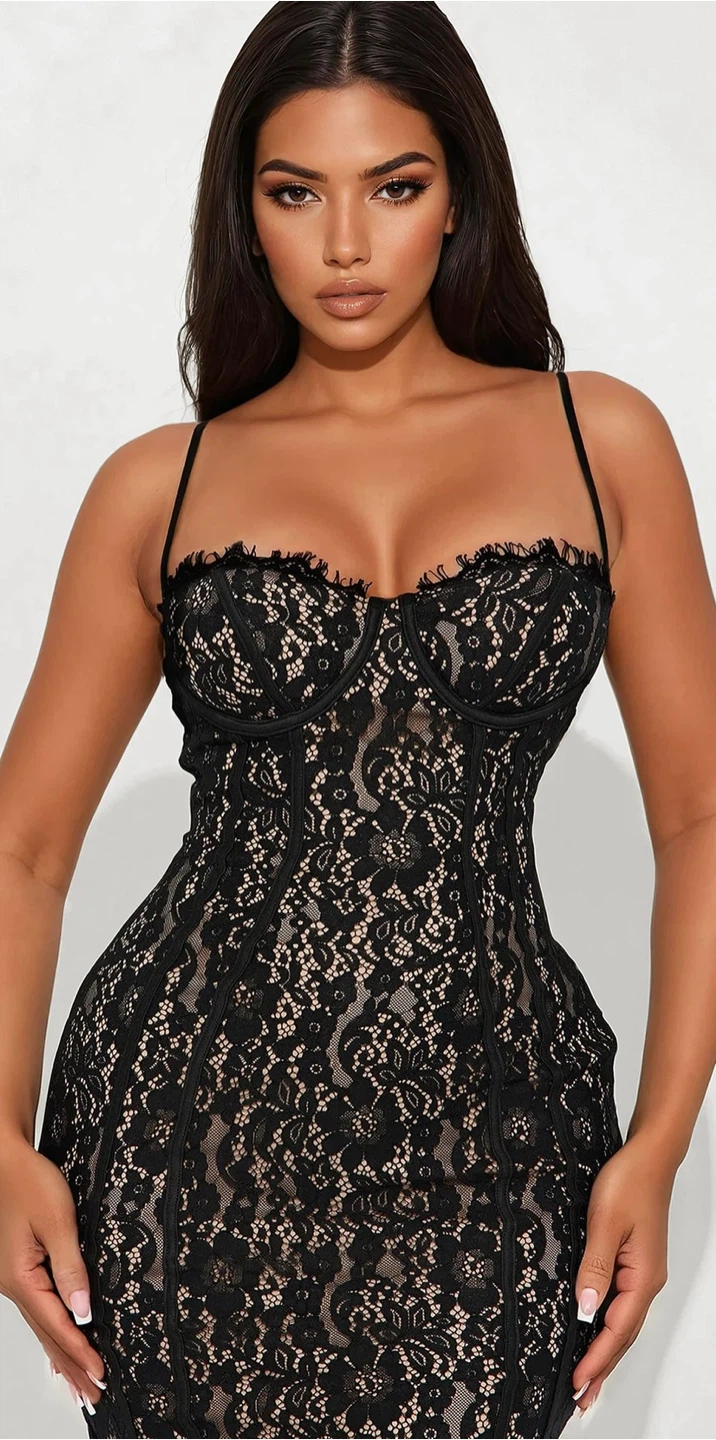 Black Lace Maxi Dress - photo 2