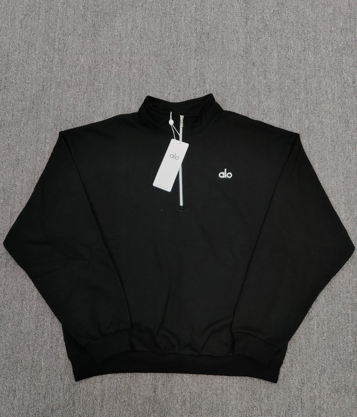 Alo Yoga Black 1/2 Zip Pullover Sweatshirt