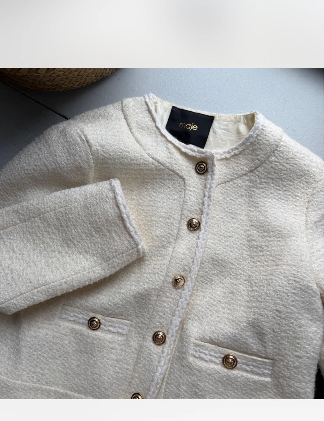 Maje Cream Tweed Blazer - photo 2