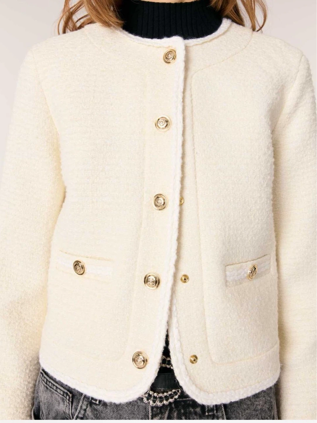 Maje Cream Tweed Blazer