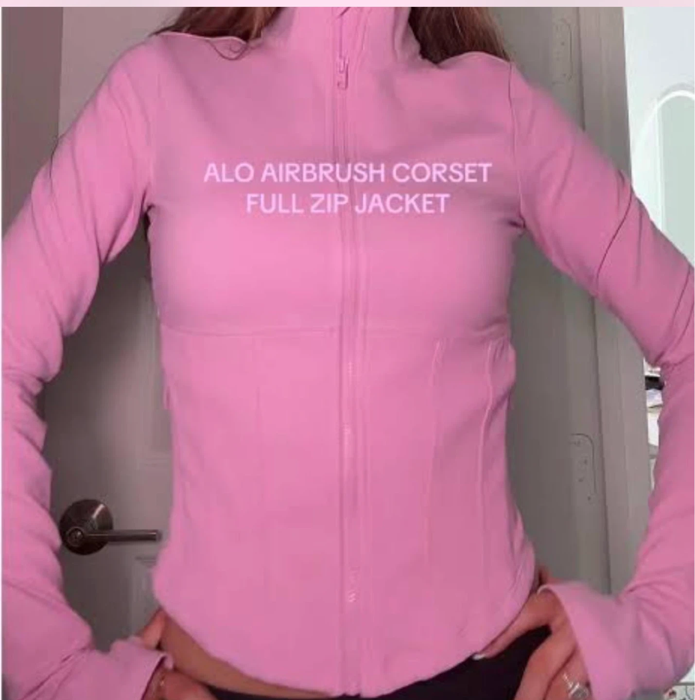 ALO Airbrush Corset Full Zip Jacket - Pink - photo 2