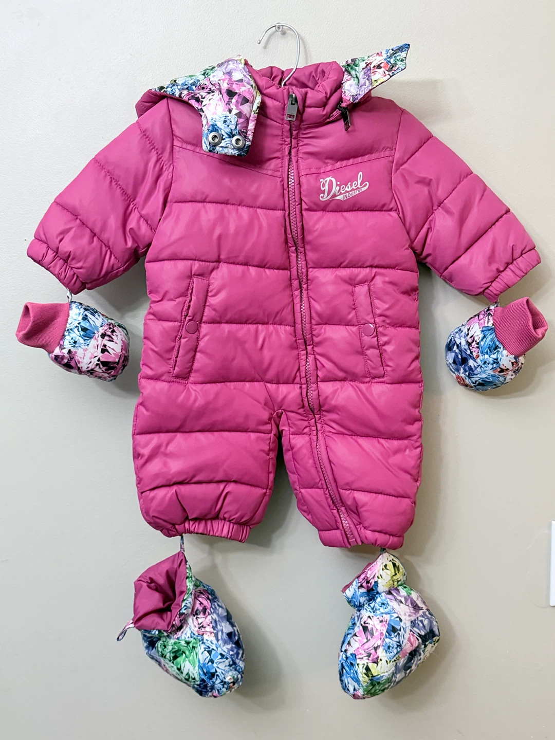 Pink Diesel Industry Puffer Snowsuit with Mittens - photo 2