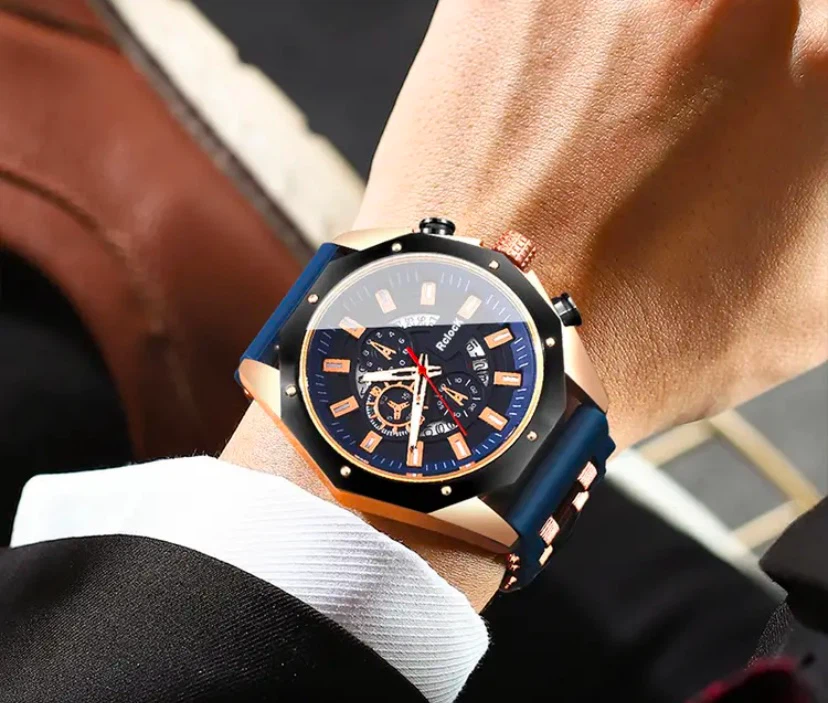 Rclock Chronograph Watch Blue Silicone Strap - photo 3