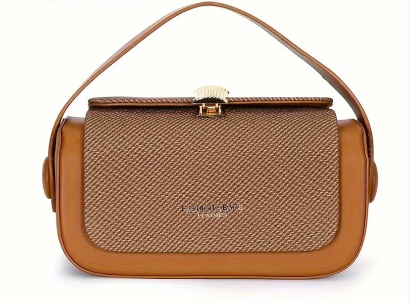 Brown Leather & Tweed Handbag - photo 3