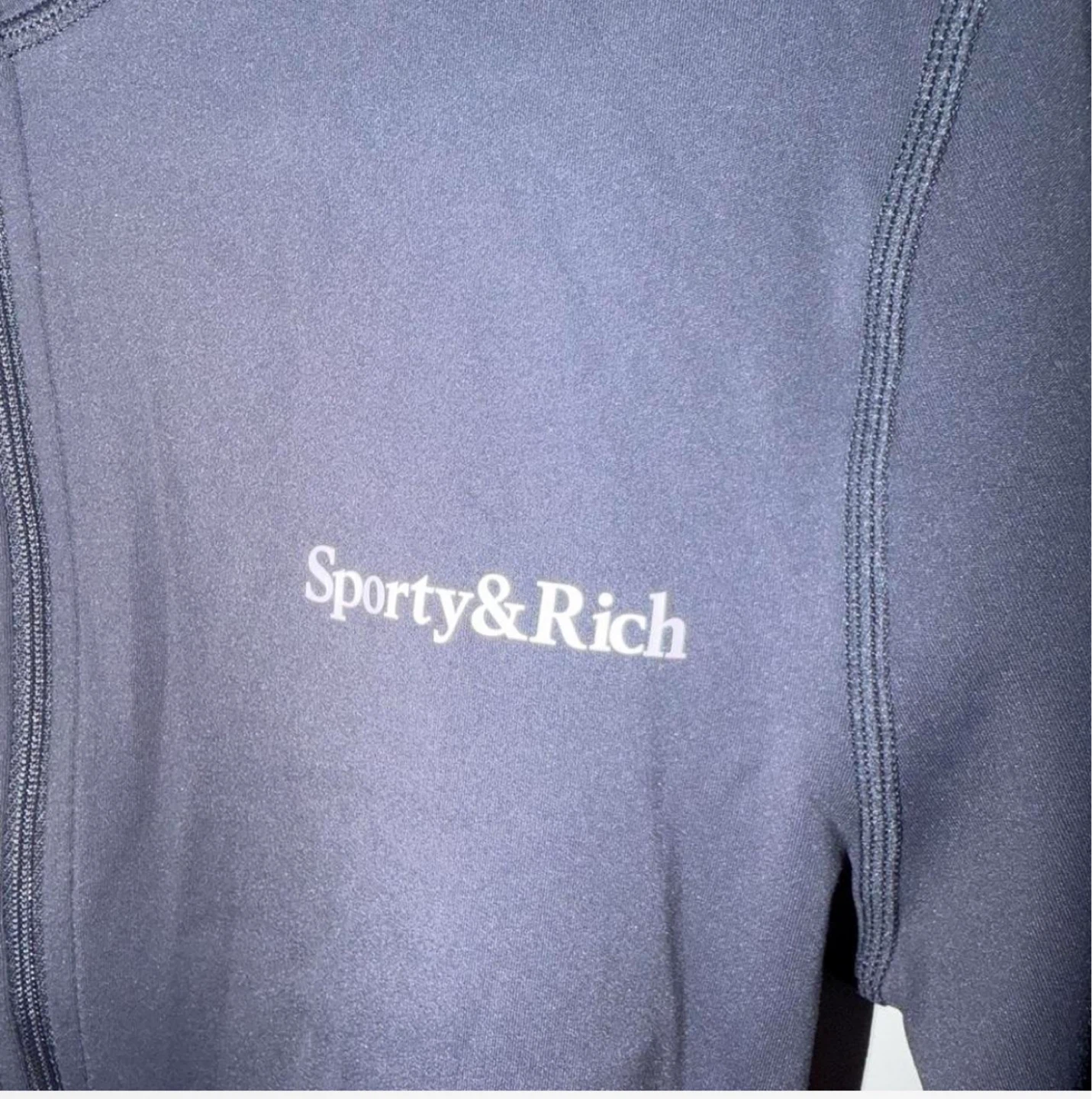 Sporty & Rich Black Zip-Up Track Jacket - photo 3