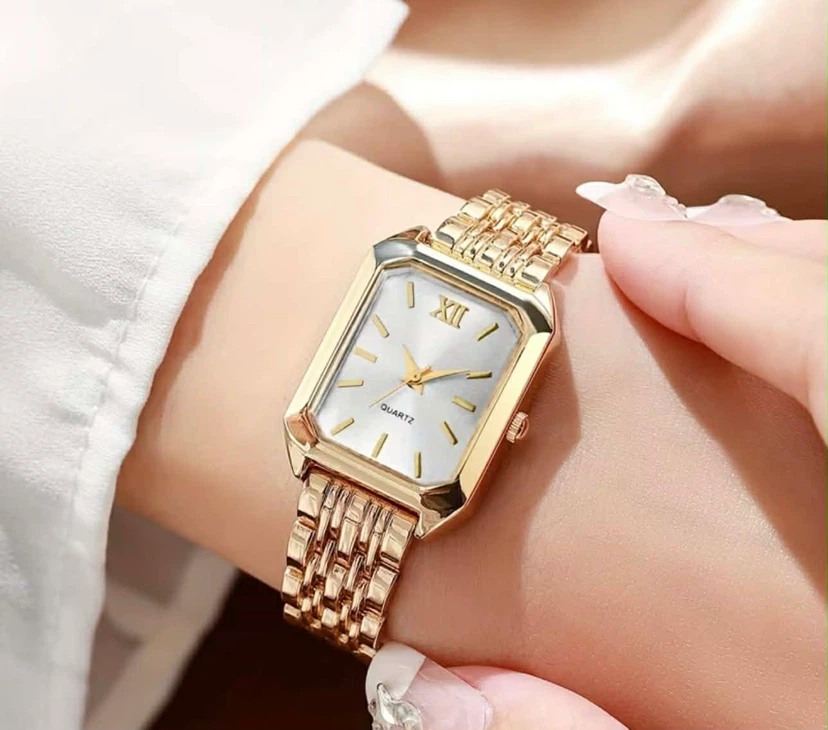 Gold Tone Rectangle Quartz Watch - photo 3
