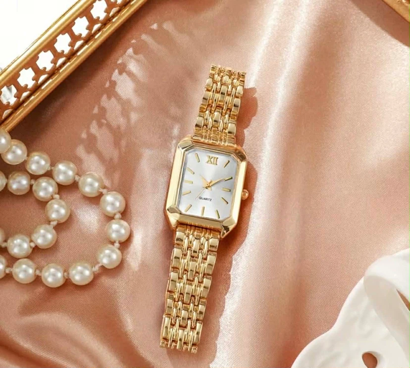 Gold Tone Rectangle Quartz Watch - photo 4
