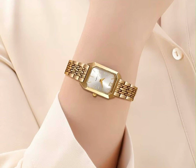 Gold Tone Rectangle Quartz Watch - photo 5