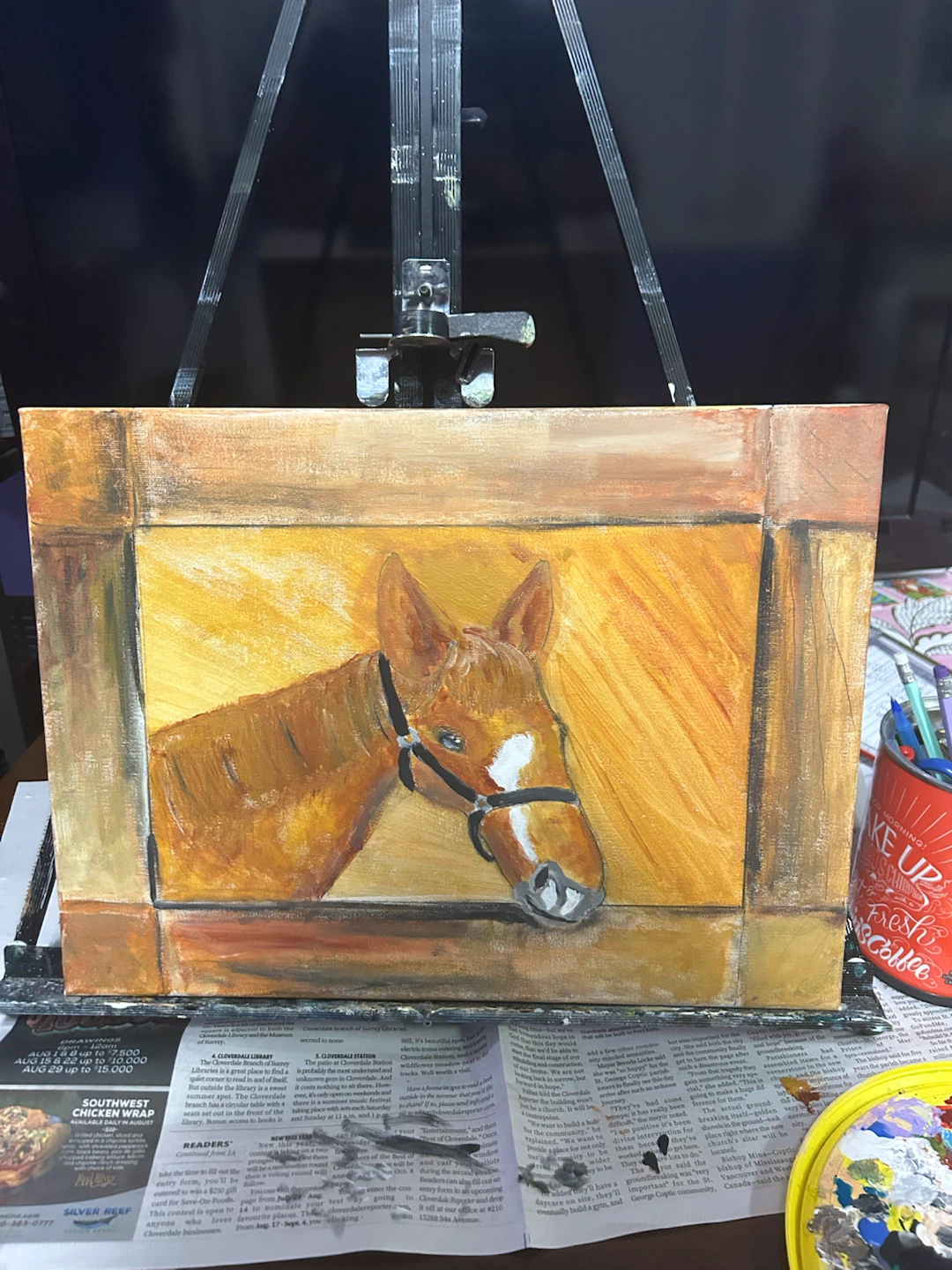 The two tone horse  acrylic painting