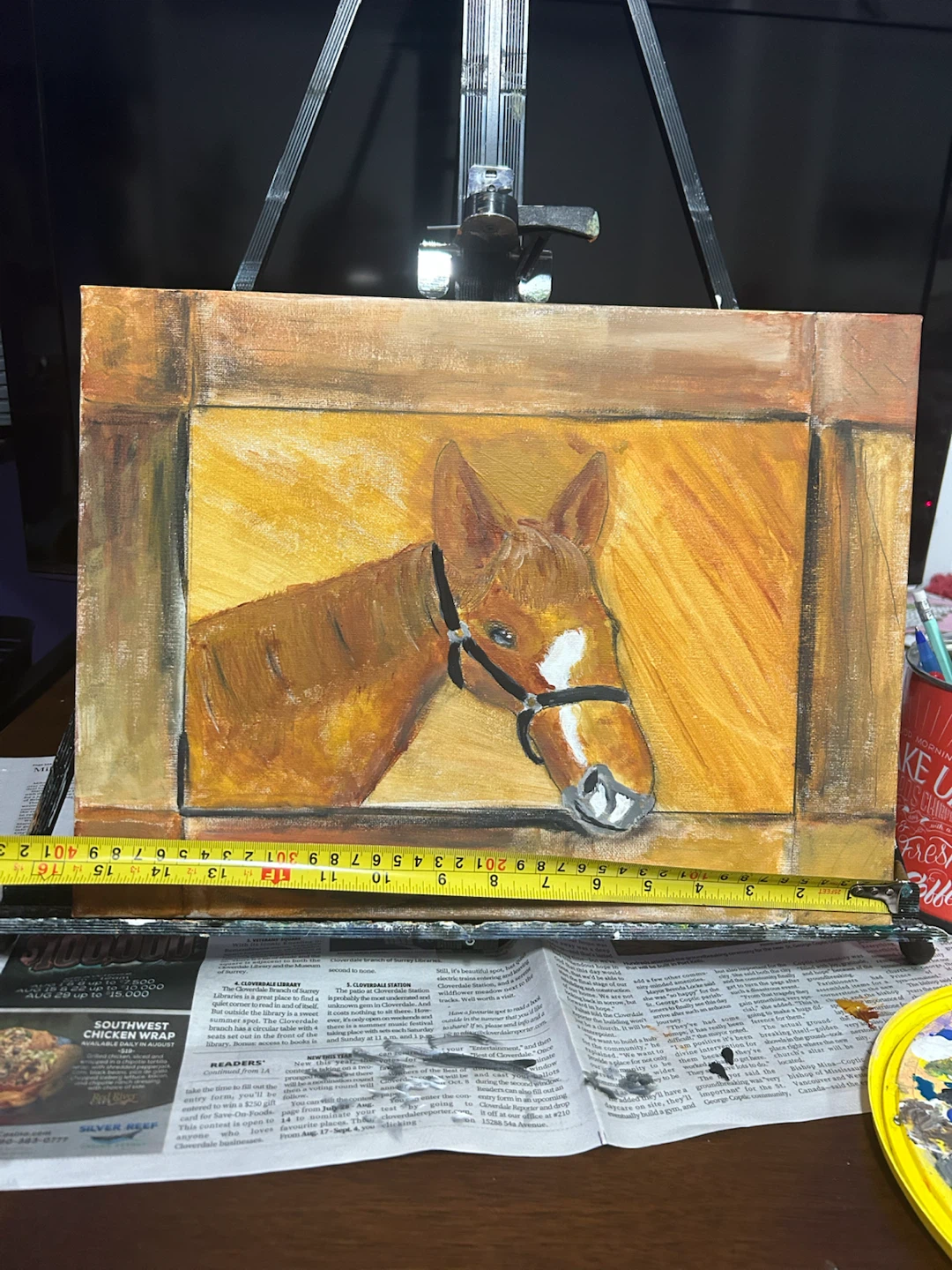 The two tone horse  acrylic painting - photo 3