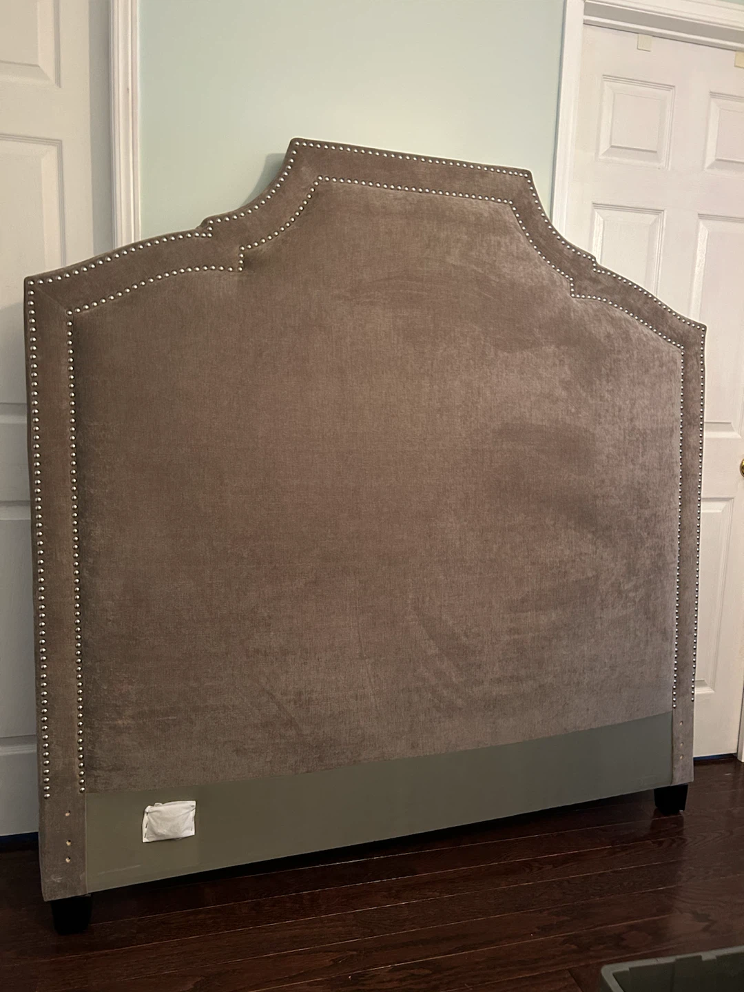 Velvet Headboard with Nailhead Trim - photo 2