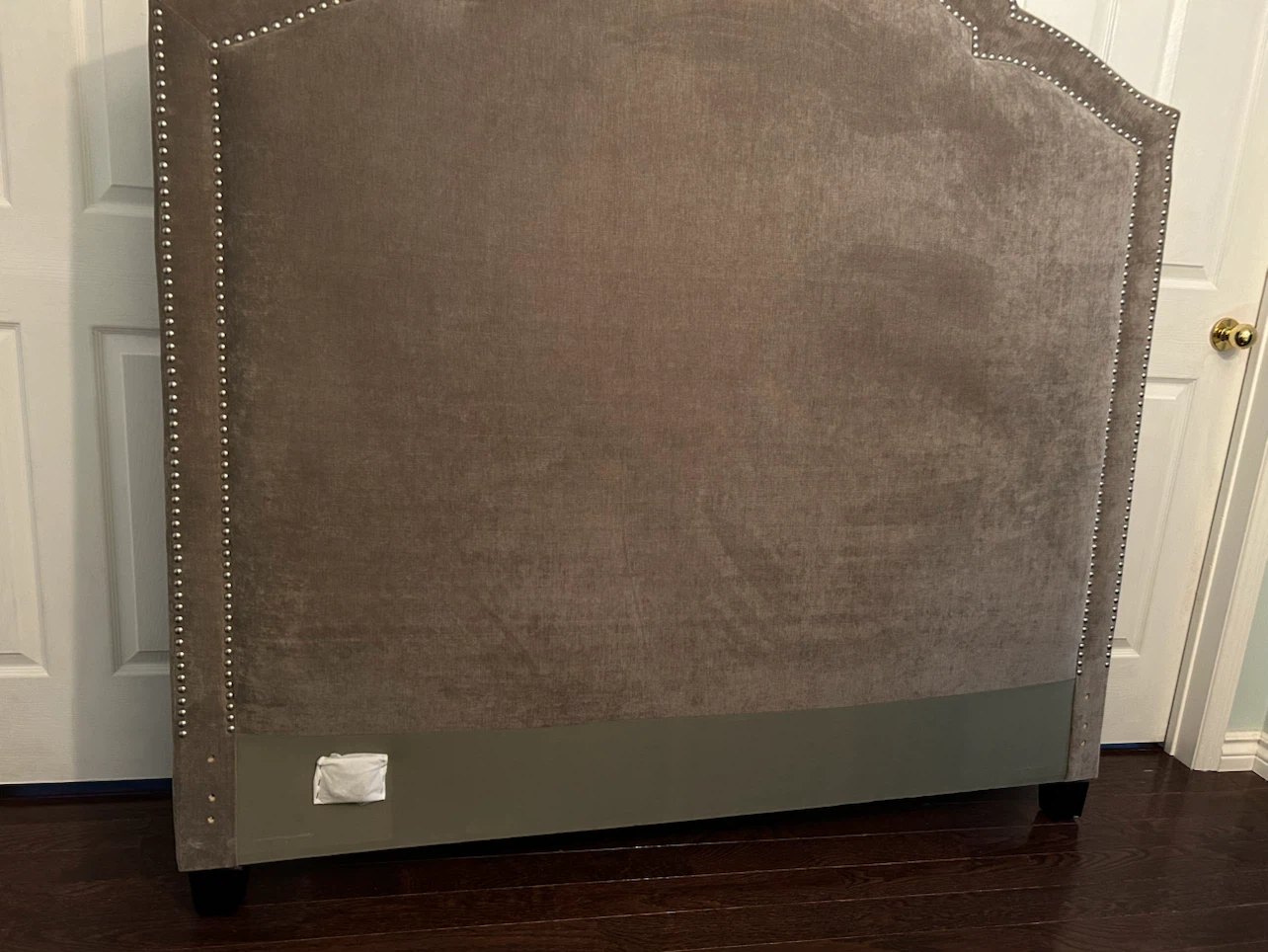 Velvet Headboard with Nailhead Trim - photo 3