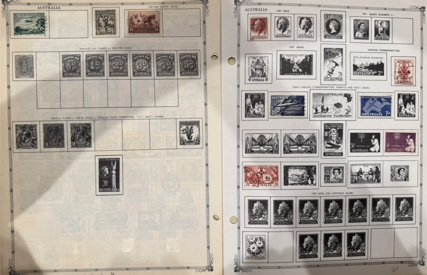 Old Australian Postage Stamps On Pages - photo 3