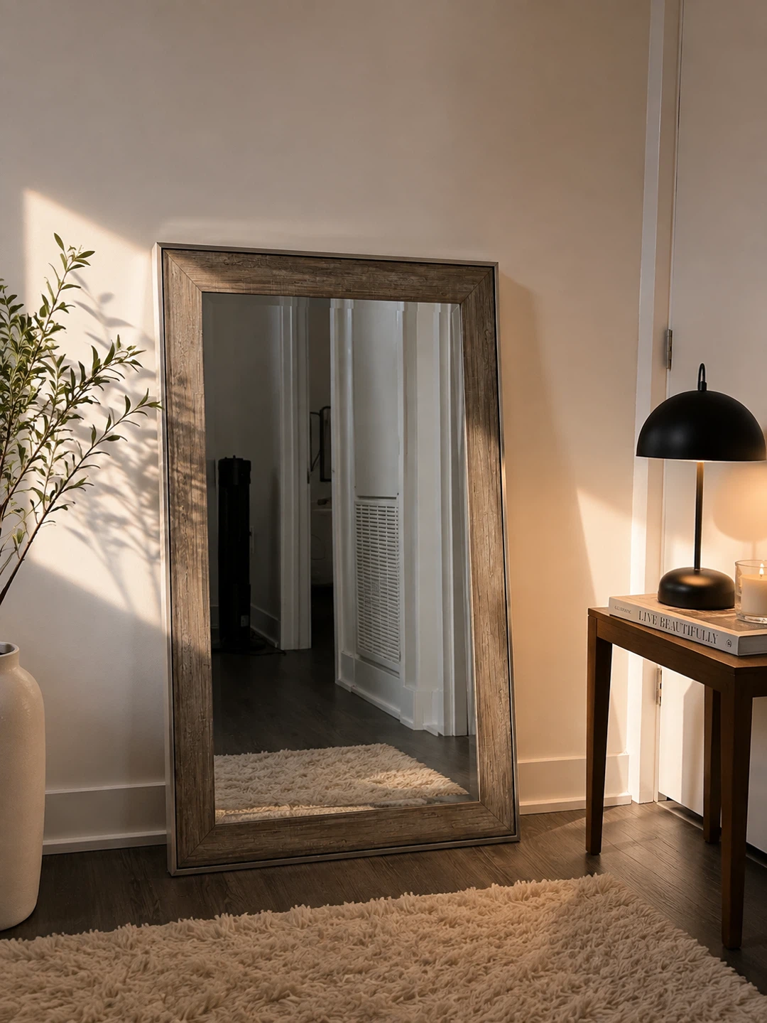 Rustic Wood Frame Mirror