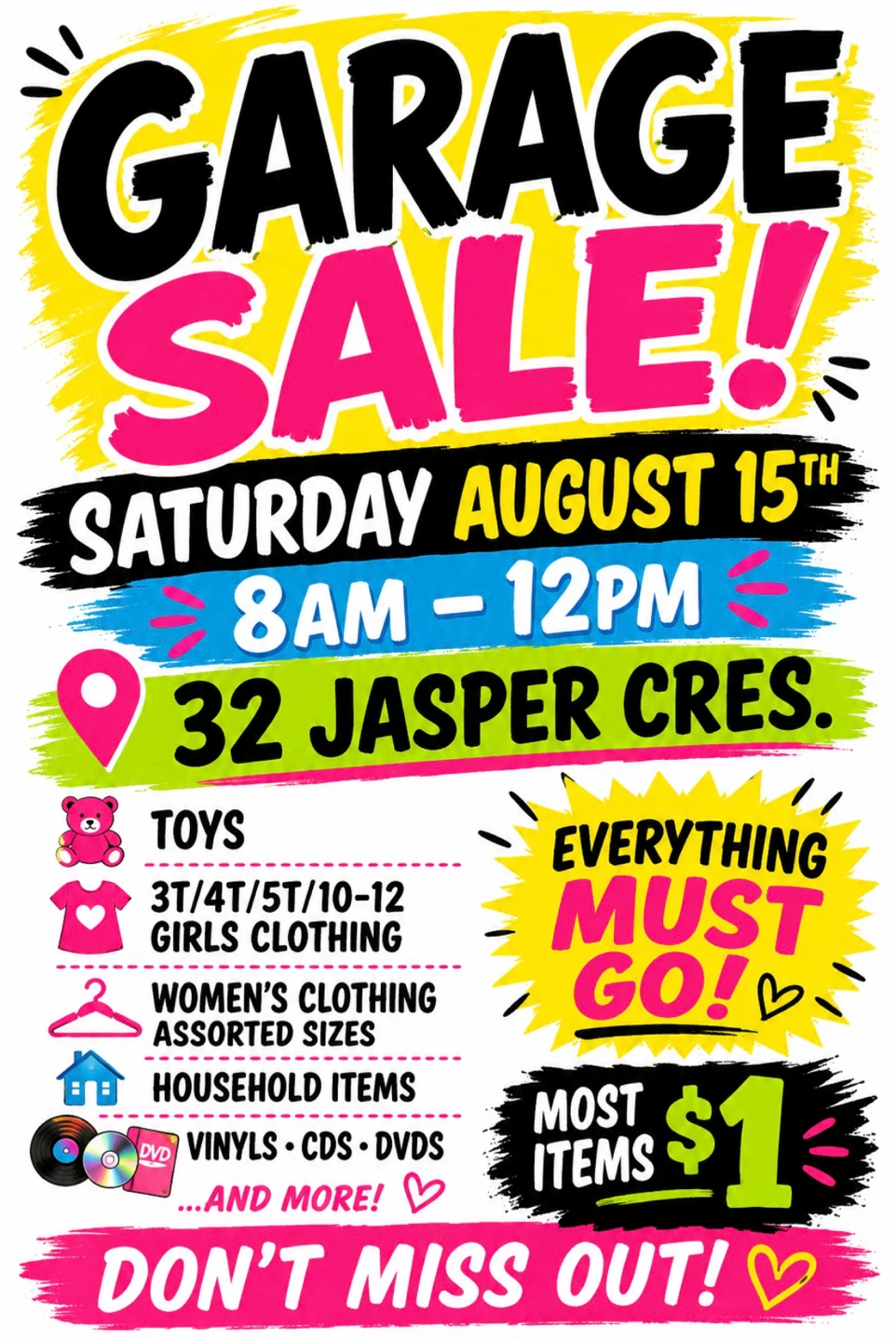 Garage Sale - August 15th, 8AM-12PM