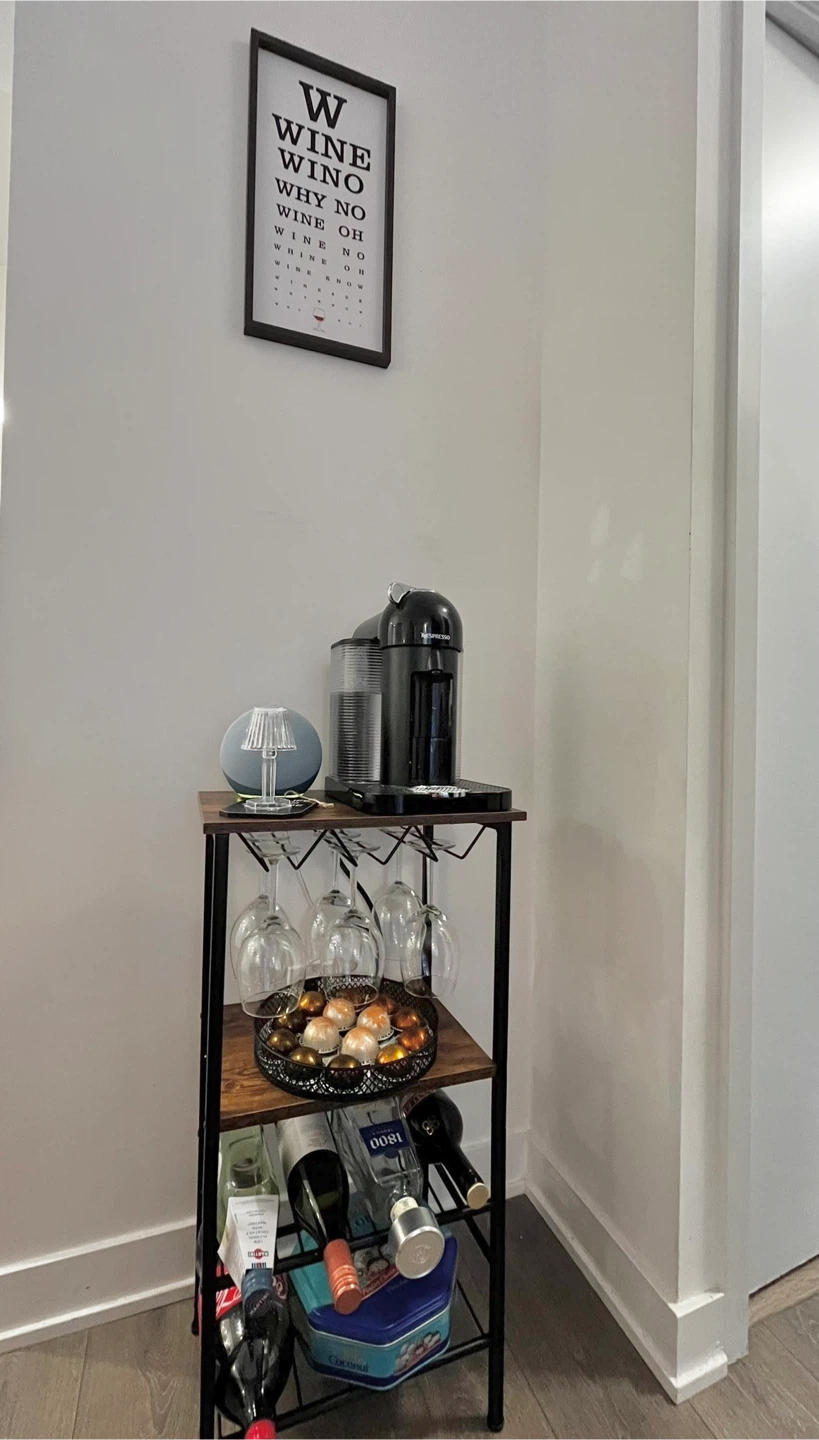 Wine Rack Bar Cart with Glass Holder - photo 2