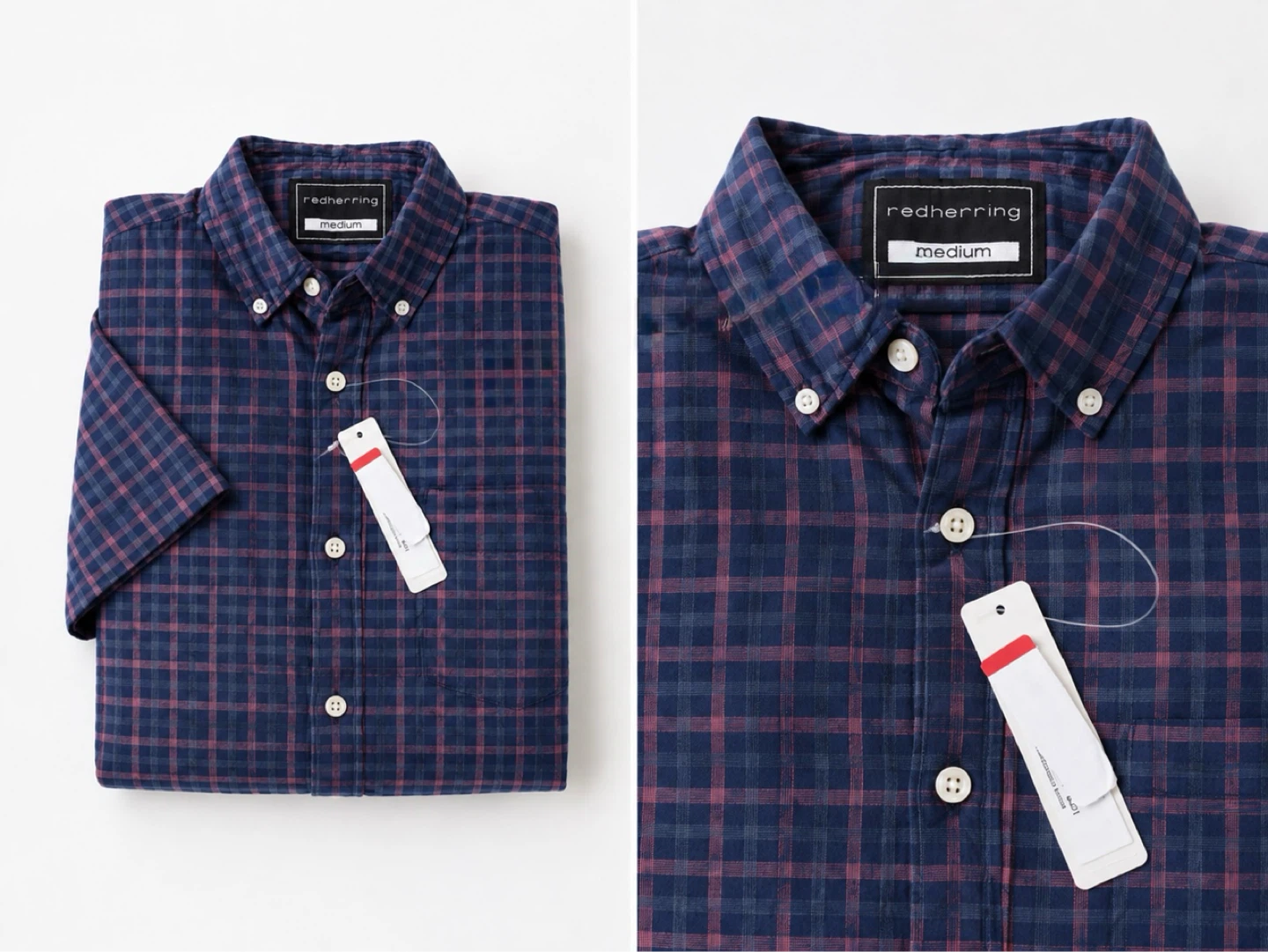 Red Herring Plaid Button-Up Shirt - Medium