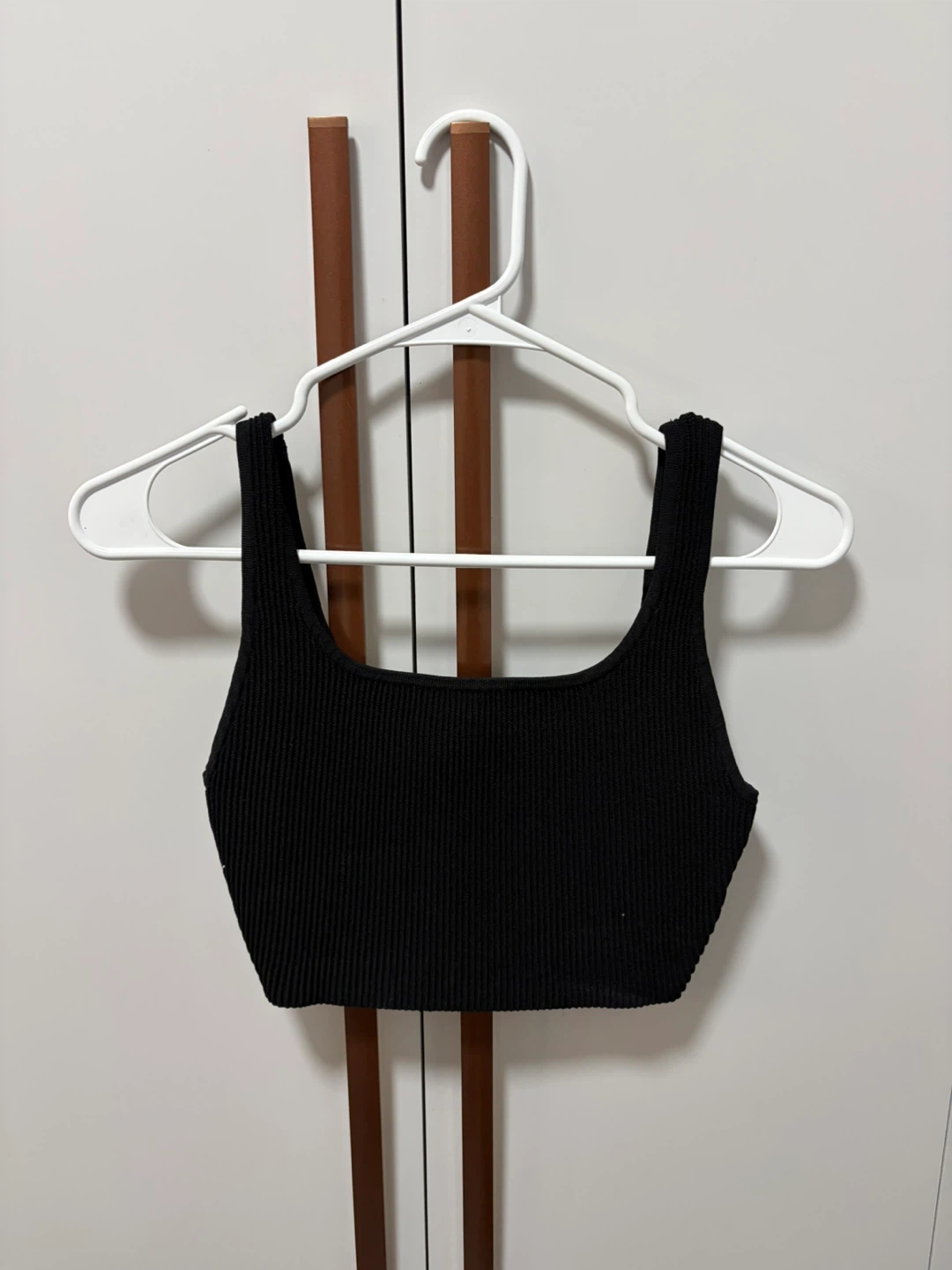 Babaton Black Ribbed Tank Top - Size S