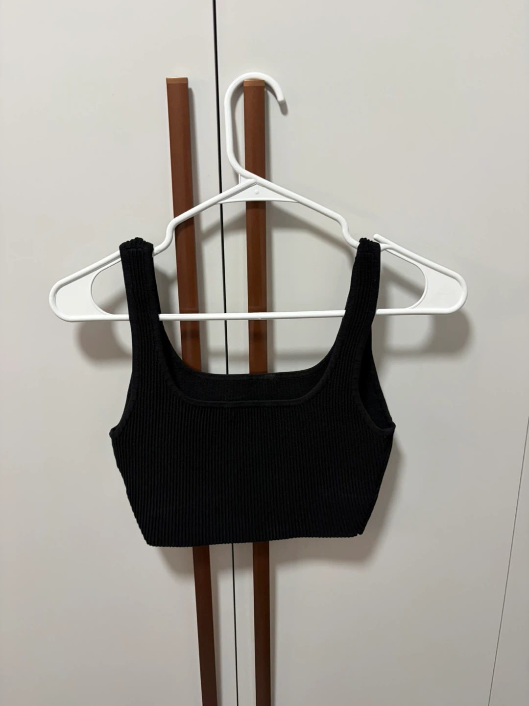 Babaton Black Ribbed Tank Top - Size S - photo 2